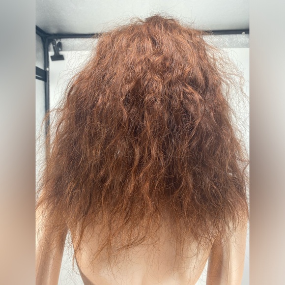 13x6x1 Curly Bourbon Brown Premium Human Hair Frontal Wig for Women - 18 Inches - Picture 9 of 16